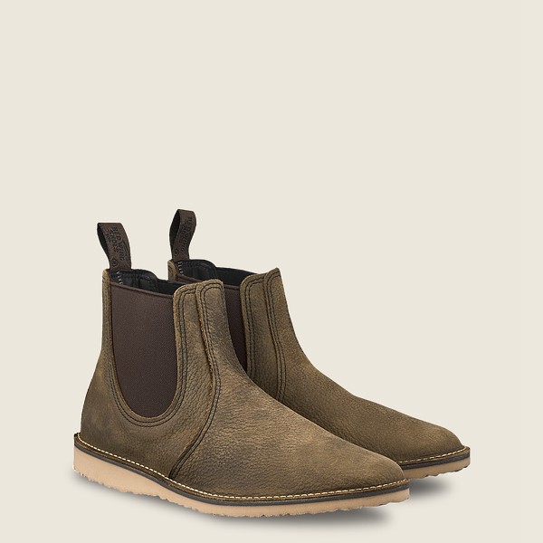 Red Wing Heritage Bot Erkek - Weekender Chelsea - 6-Inch Roughneck Deri - Zeytin Yeşili - 64IHNGFBA